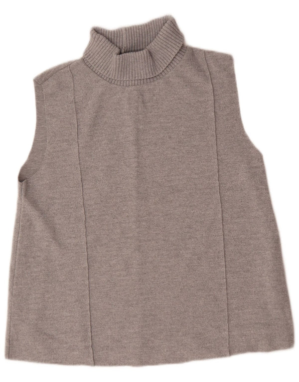 Zara Womens Vest Tank Top UK 16 Large Gris Coton