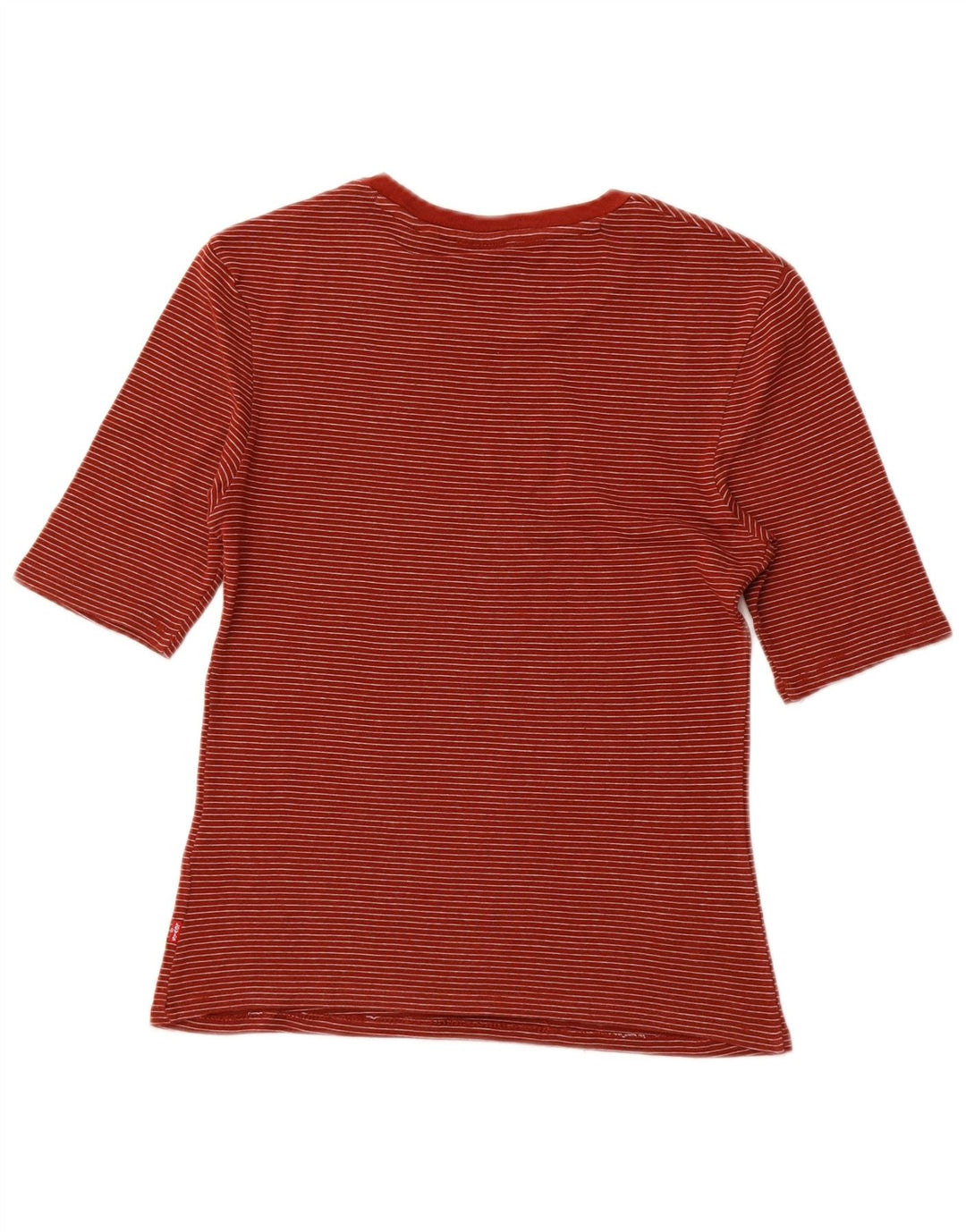 LEVI'S T-Shirt Femme UK 12 Marron Moyen Rayé