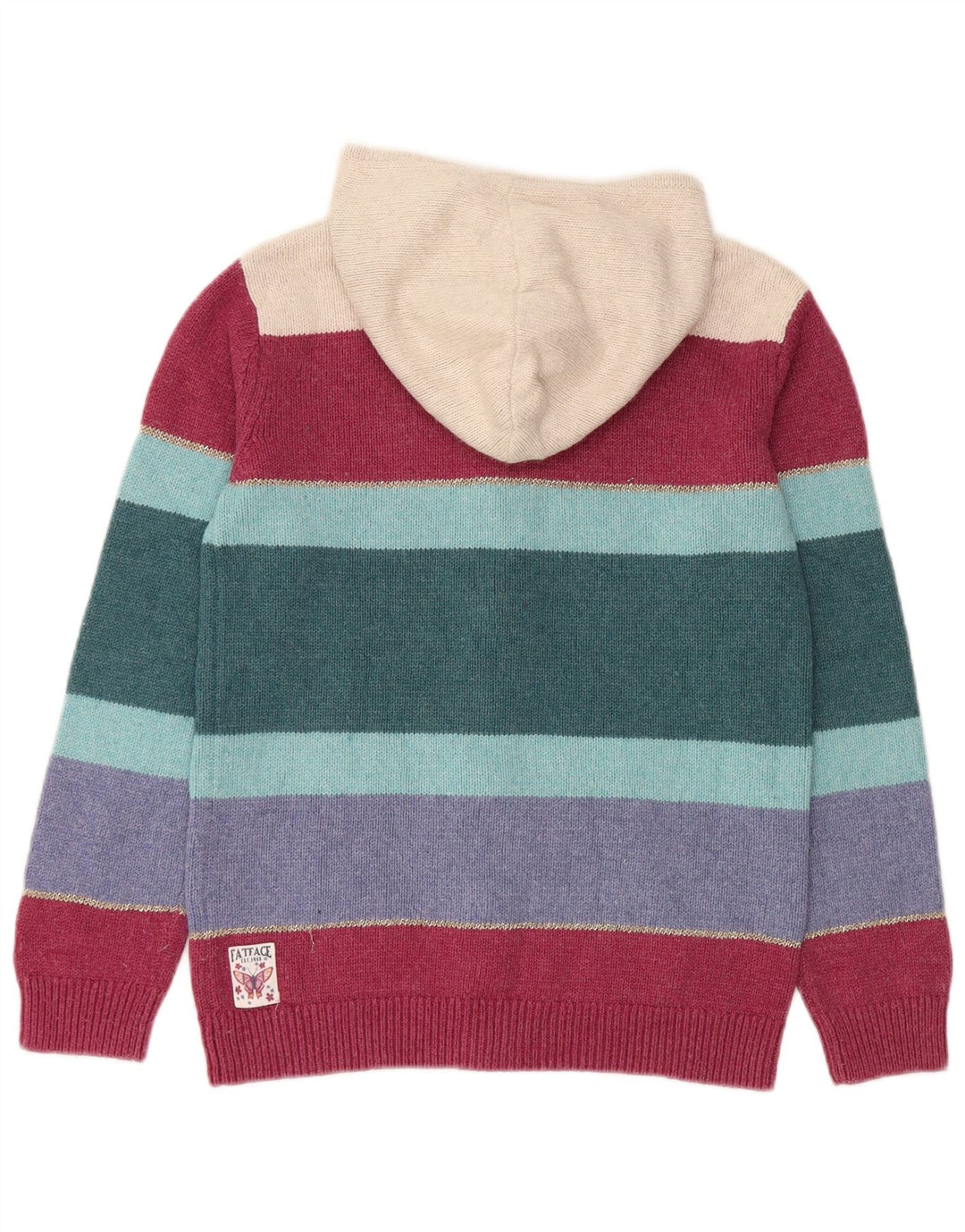 FAT FACE Cardigan à capuche pour fille 12-13 ans rayé multicolore
