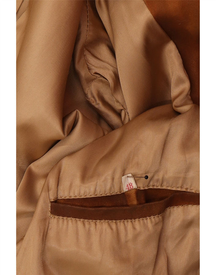 Veste Bomber En Daim Vintage Homme IT 48 Marron Moyen
