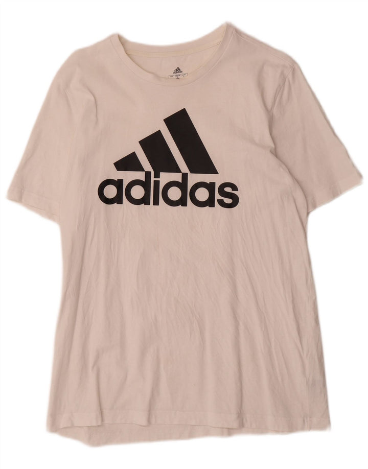Adidas T-shirt graphique pour homme en coton blanc moyen