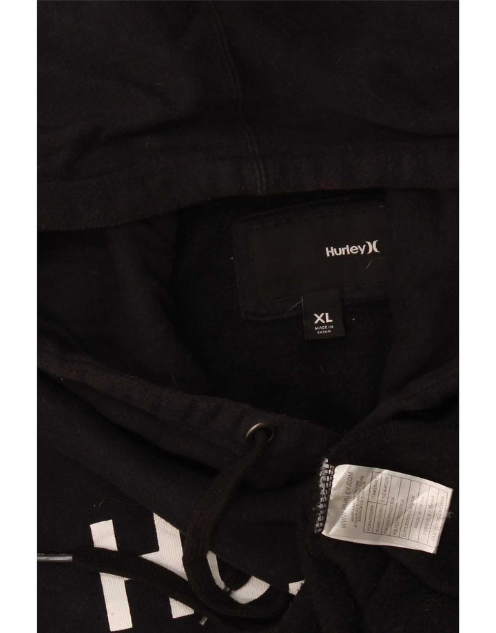 Hurley Pull à capuche graphique pour homme XL Noir Polyester
