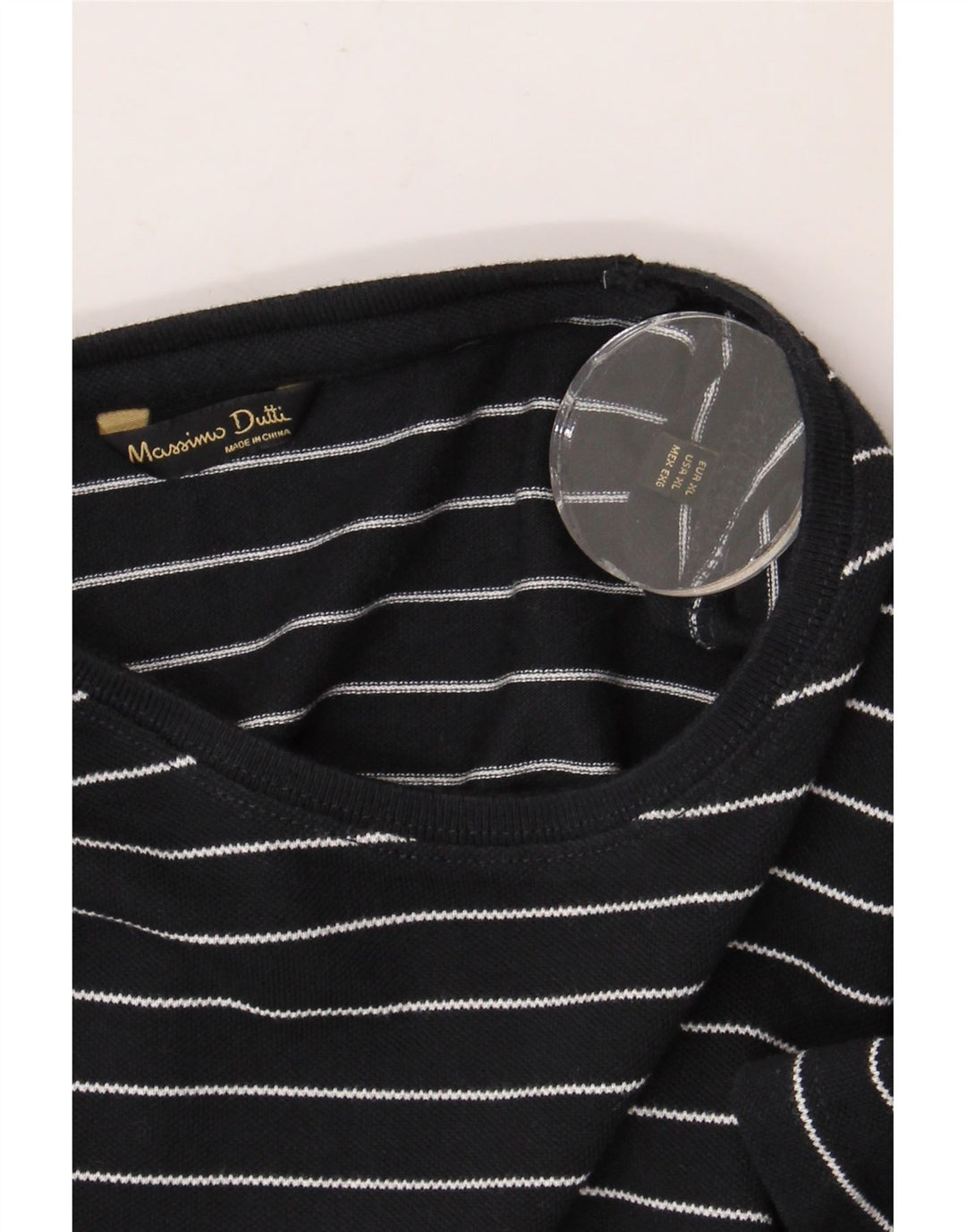 MASSIMO DUTTI T-Shirt Homme Top XL Noir Rayé