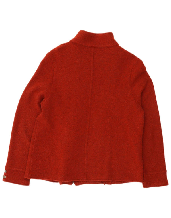 Laura Ashley Veste blazer en tricot avec fermeture éclair pour femme UK 16 Grande laine d'agneau rouge