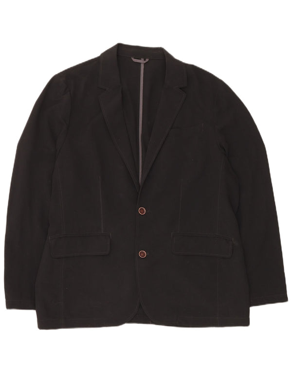 ROHAN Veste blazer à 2 boutons pour homme UK 46 3XL Noir à fines rayures en polyamide