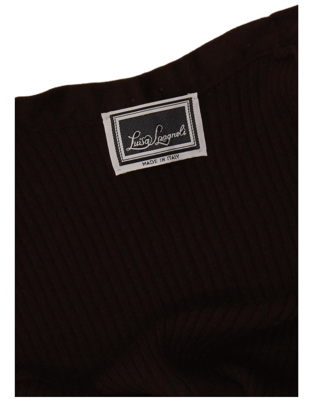 LUISA SPAGNOLI Pull cardigan ouvert sans manches pour femme UK 14 Marron moyen