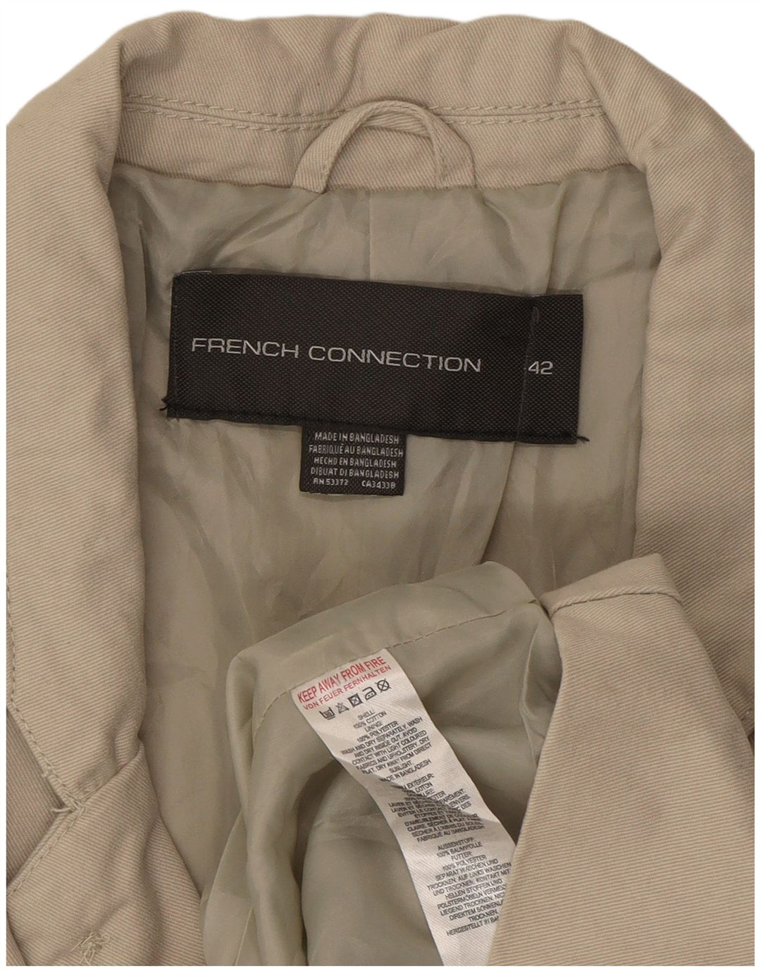 French Connection Veste Blazer 2 Boutons Homme UK 42 XL Coton Beige