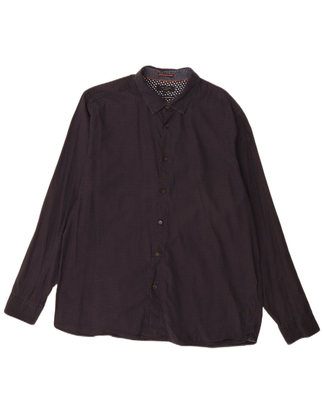 Ted Baker Chemise à motif abstrait pour homme Taille 6 XL Bleu marine en coton à pois