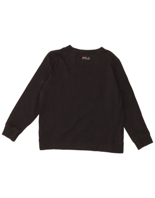 Fila Sweat-shirt graphique pour femme UK 14 Large Noir Coton