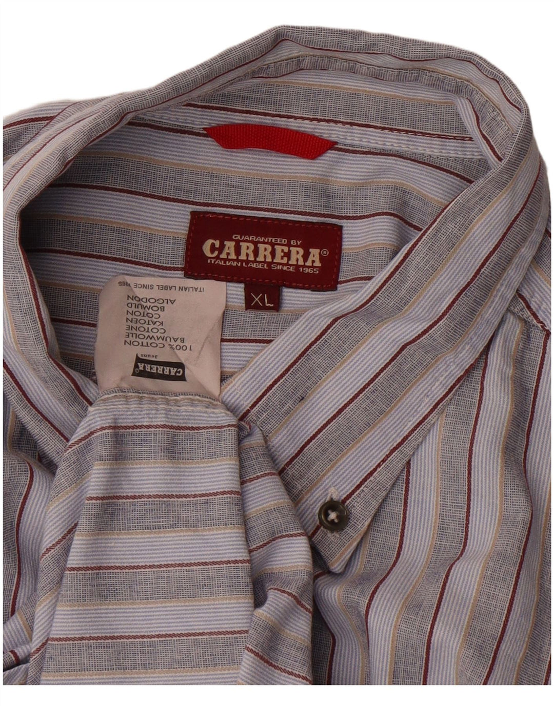 Carrera Chemise XL Bleu Rayé Coton Homme