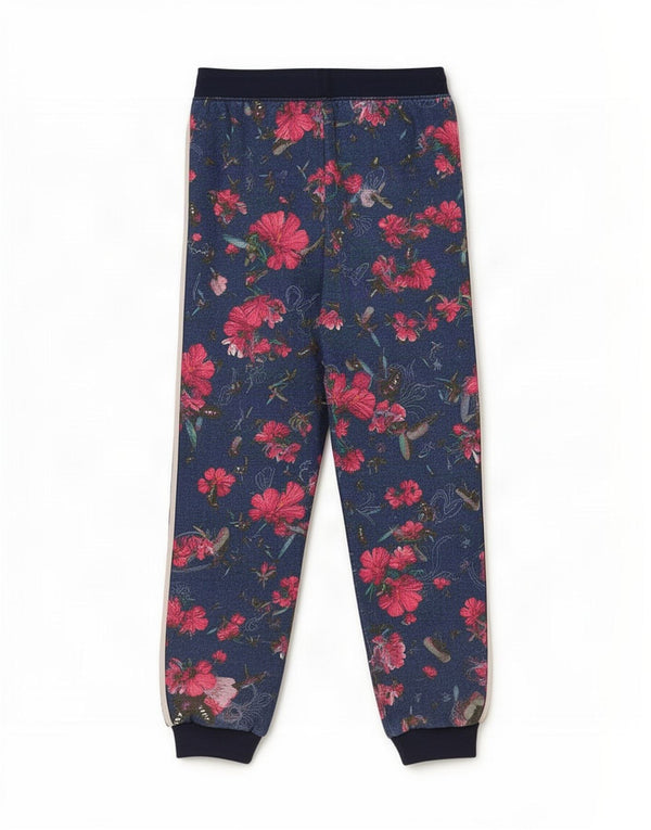 Adidas Pantalon de Survêtement Fille Joggers 12-13 ans Bleu Floral Polyester