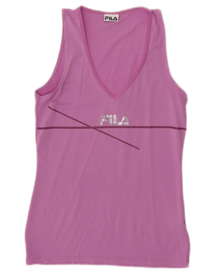 Fila Débardeur graphique pour femme UK 12 Nylon rose moyen
