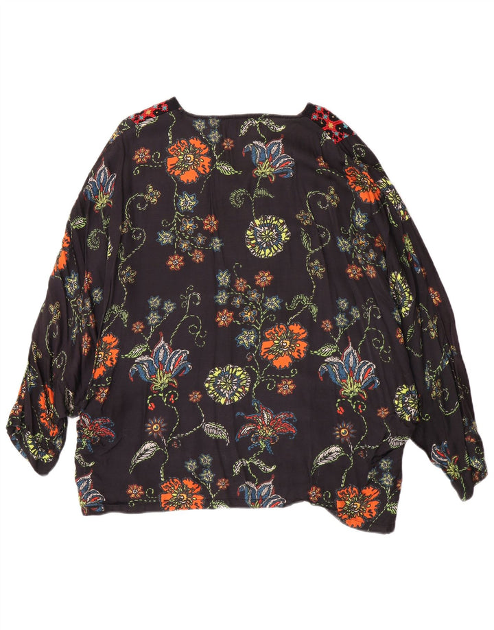 Desigual Tunique Femme UK 12 Medium Noir Floral