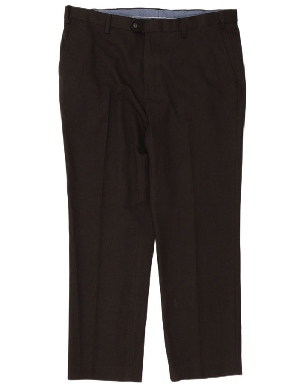 Marks & Spencer Pantalon de costume droit pour homme W38 L31 Marron Polyester