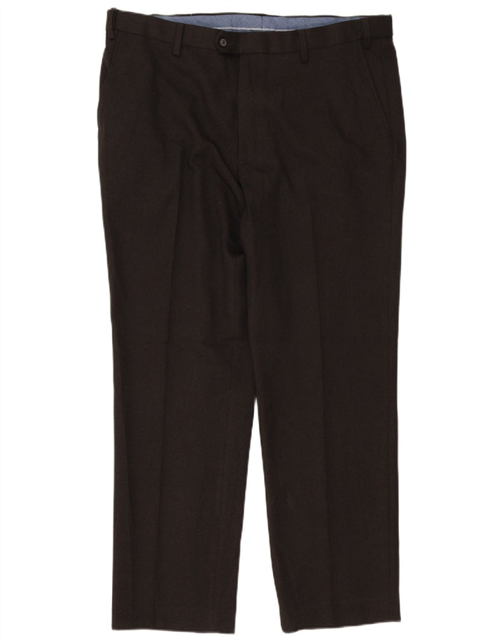 Marks & Spencer Pantalon de costume droit pour homme W38 L31 Marron Polyester