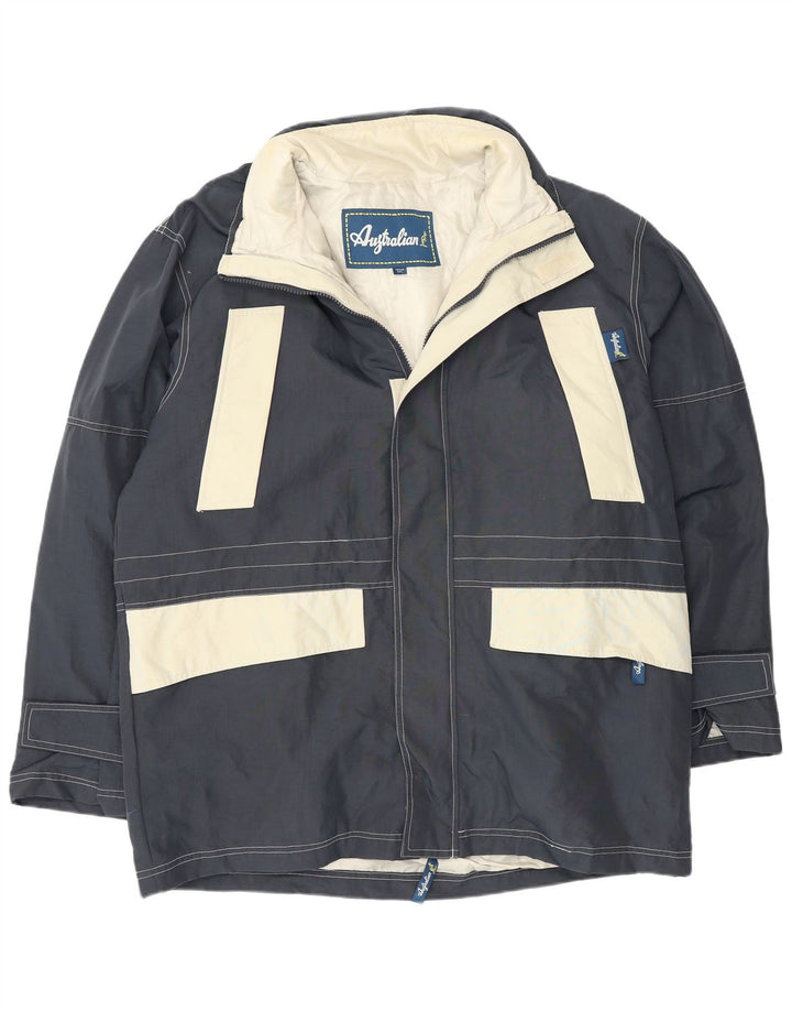 AUSTRALIAN L'ALPINA Veste coupe-vent pour homme UK 38 Bleu marine moyen