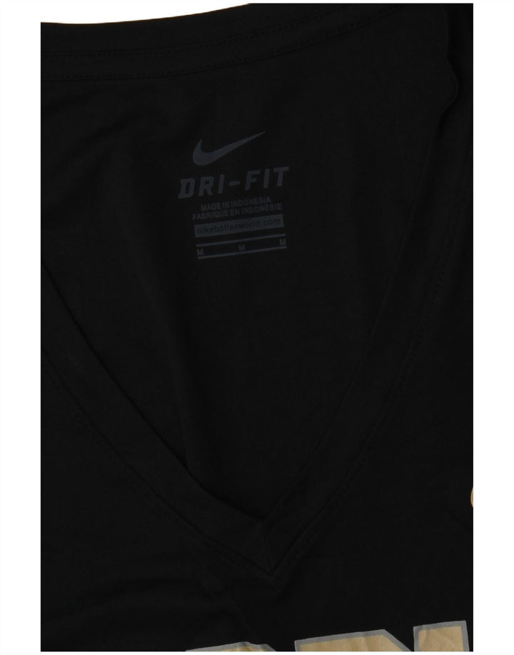 NIKE Womens Purdue Graphic T-Shirt Top UK 12 Noir Moyen