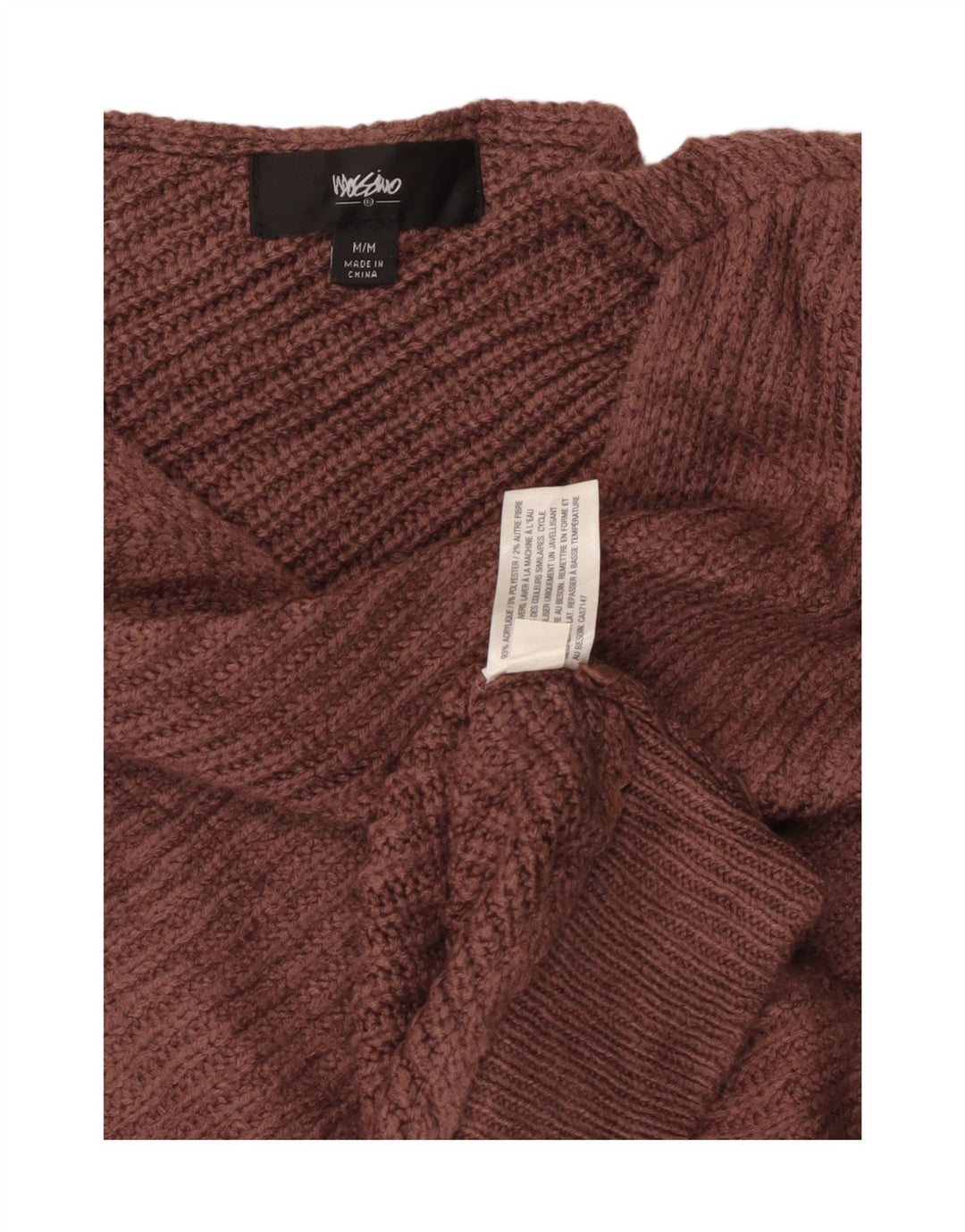 MOSSIMO Pull asymétrique à col bateau pour femme UK 12 Marron moyen