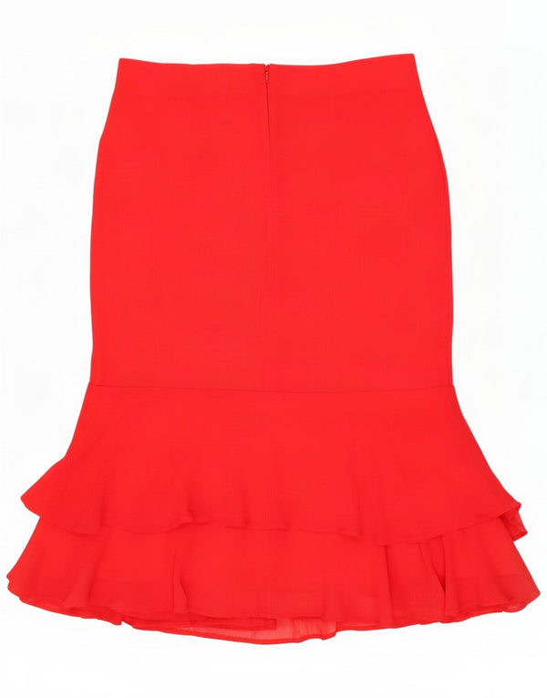 Marks & Spencer Jupe à volants pour femme UK 12 Medium W32 Rouge Polyester