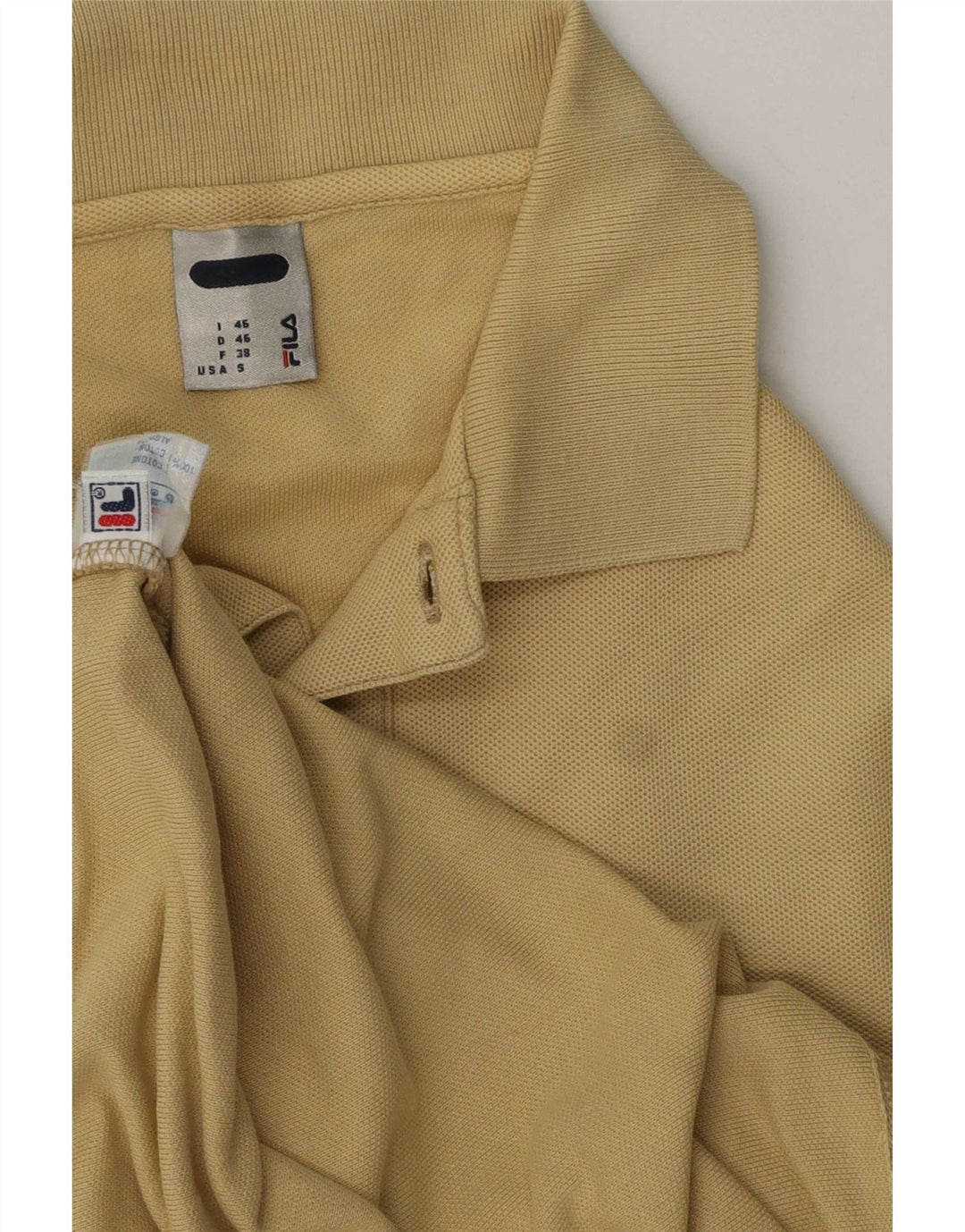 Fila Polo Regular Fit Homme IT 46 Petit Jaune Coton