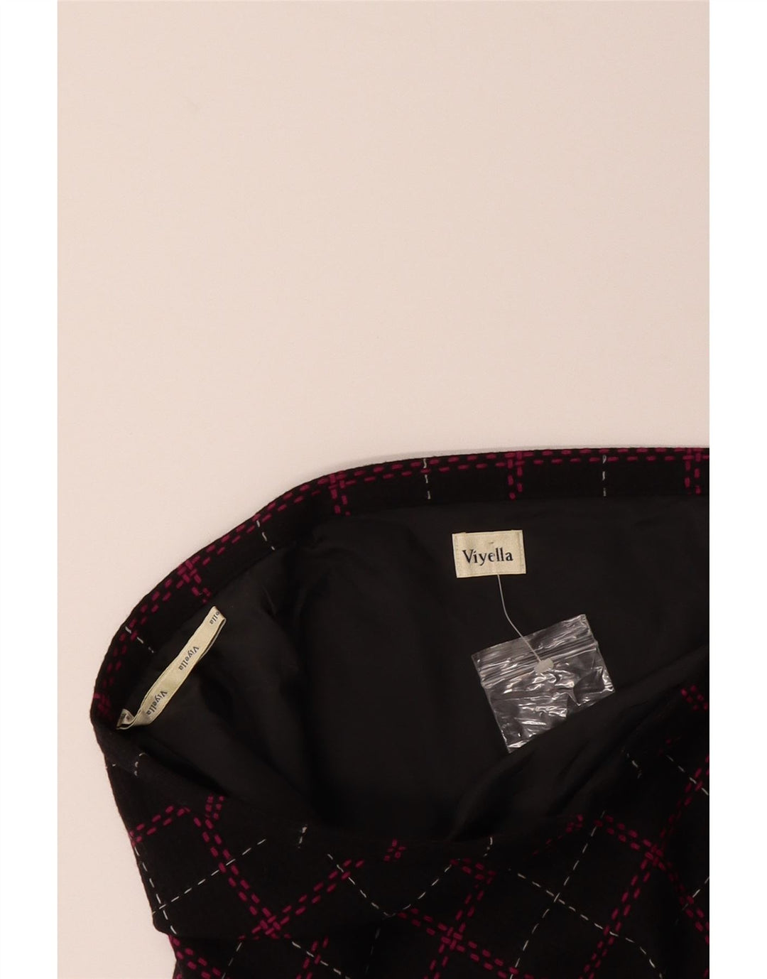 VIYELLA Womens A-Line Skirt W36 XL Black Check