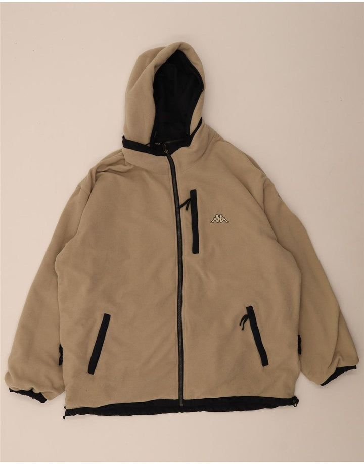 Kappa Veste réversible à capuche pour homme Coupe ample UK 40 Large Noir Polyester
