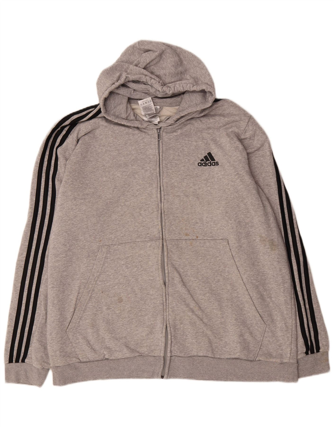 Adidas Pull à capuche zippé pour homme 2XL Gris