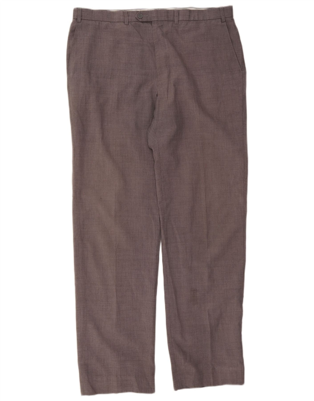 Marks & Spencer Pantalon de Costume Droit Homme W40 L35 Gris Polyester