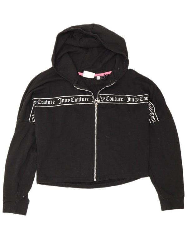 Juicy Couture Pull à capuche zippé court graphique pour fille 14-15 ans Noir