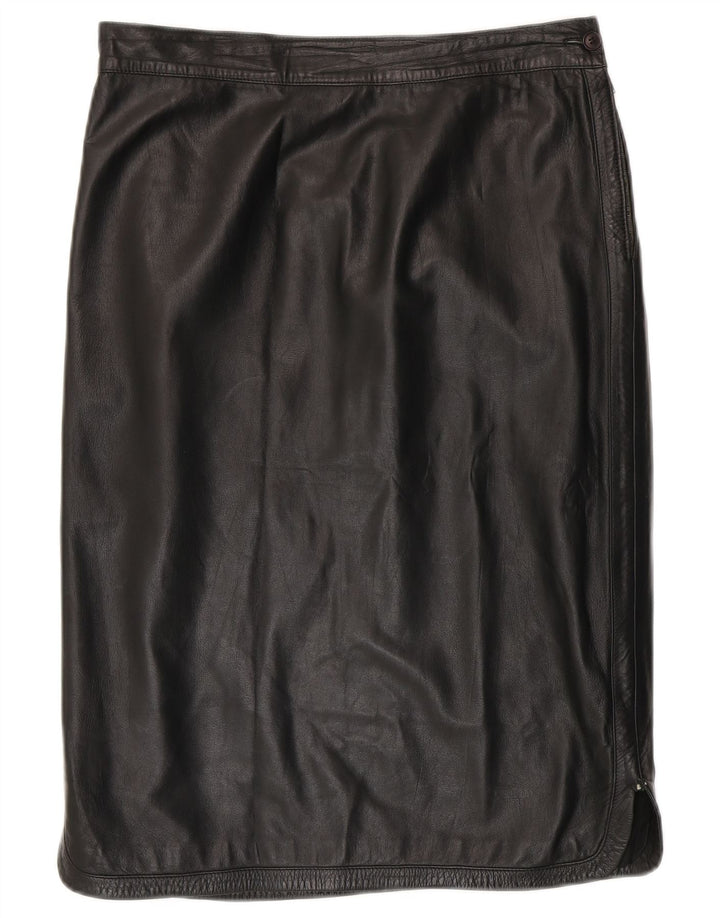 Genny Jupe en cuir pour femme W32 Large Noir