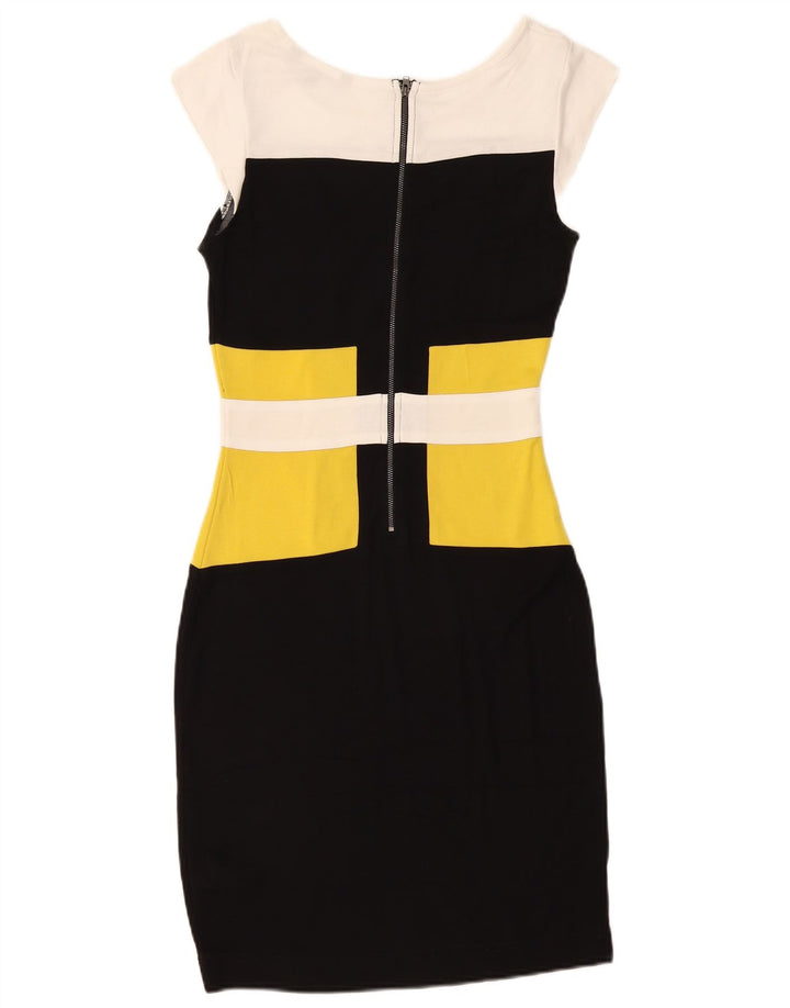 French Connection Robe moulante pour femme UK 42 Medium Noir Colourblock