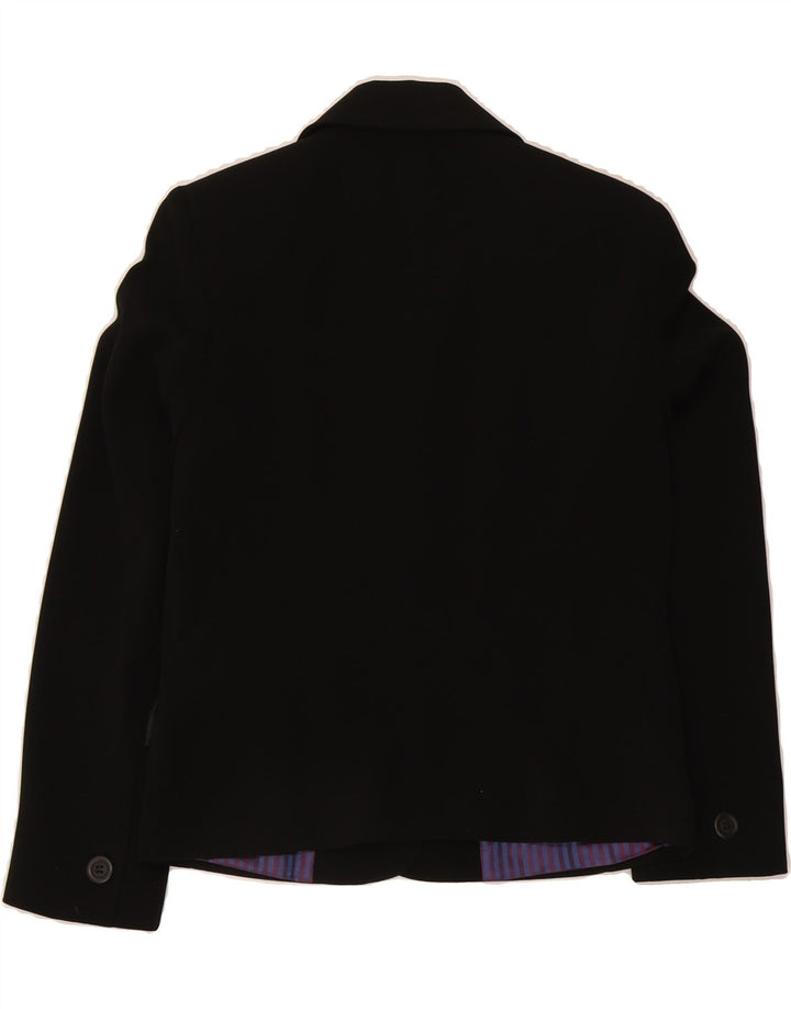 VOGUE Womens 3 Button Blazer Jacket UK 10 Small  Black Polyester Vintage Vogue and Second-Hand Vogue from Messina Hembry 