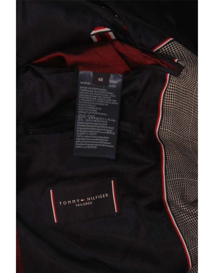 Tommy Hilfiger Veste blazer sur mesure à 2 boutons pour homme IT 48 Gris moyen à carreaux