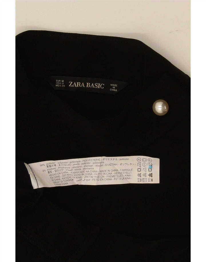 Zara Chemisier à manches longues pour femme UK 44 Polyester noir moyen
