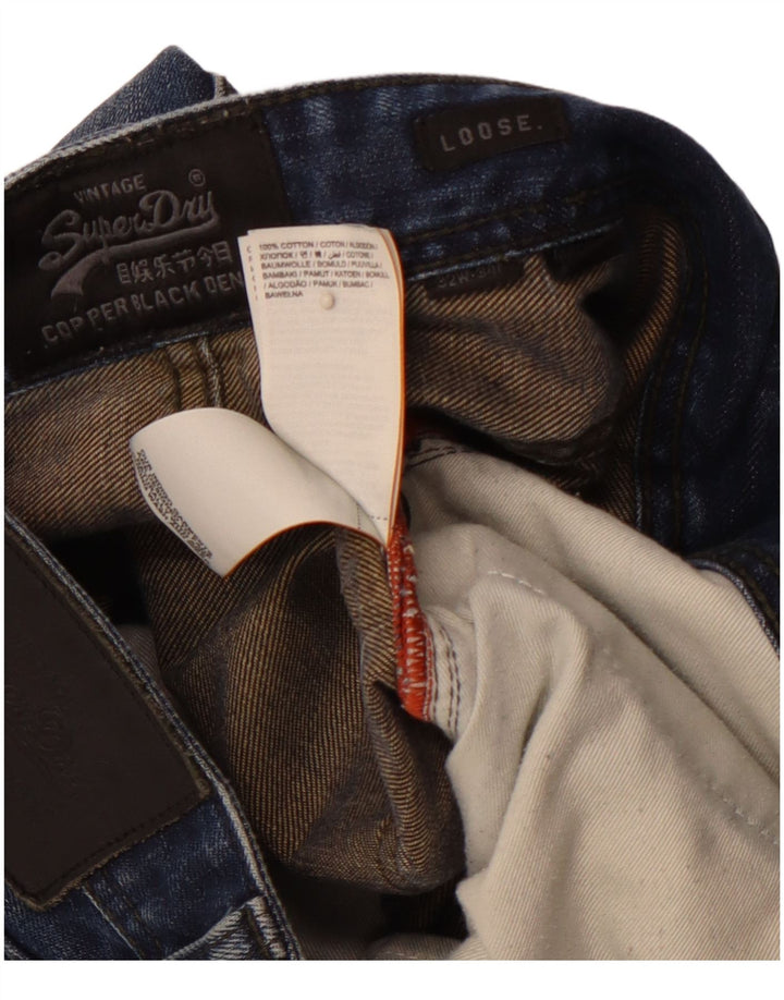 SUPERDRY Jean ample homme W32 L34 bleu coton