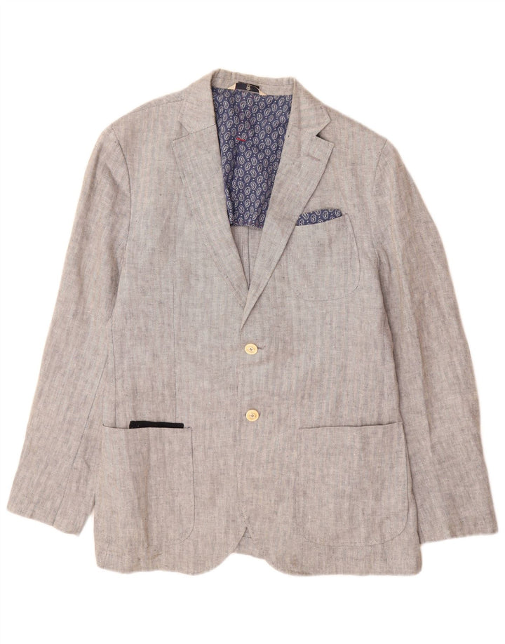 Massimo Dutti Veste Blazer 2 Boutons Homme EU 52 Grand Gris Chevrons