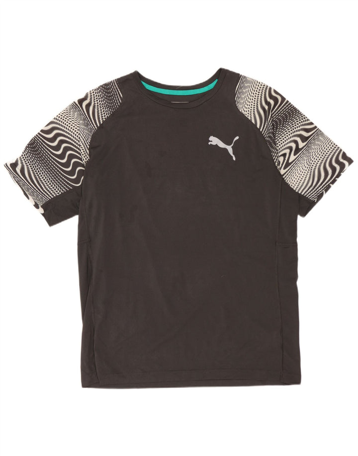 PUMA T-Shirt Graphique Homme Gris Moyen Géométrique Polyester