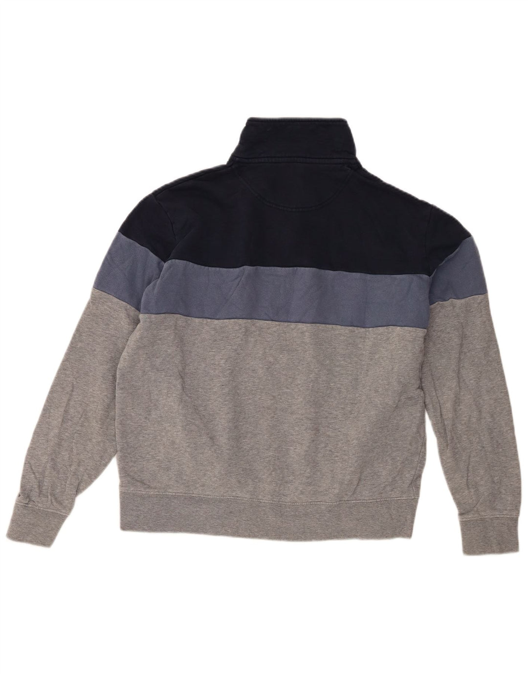 Marks & Spencer Sweat-Shirt Col Zippé Homme Gris Moyen Colorblock