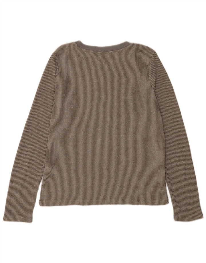 Zara Femme Top Manches Longues UK 10 Petit Gris Polyester