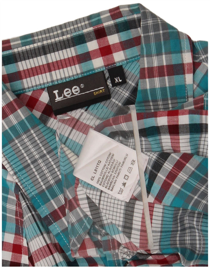 Lee Chemise en flanelle XL pour homme en coton à carreaux multicolores