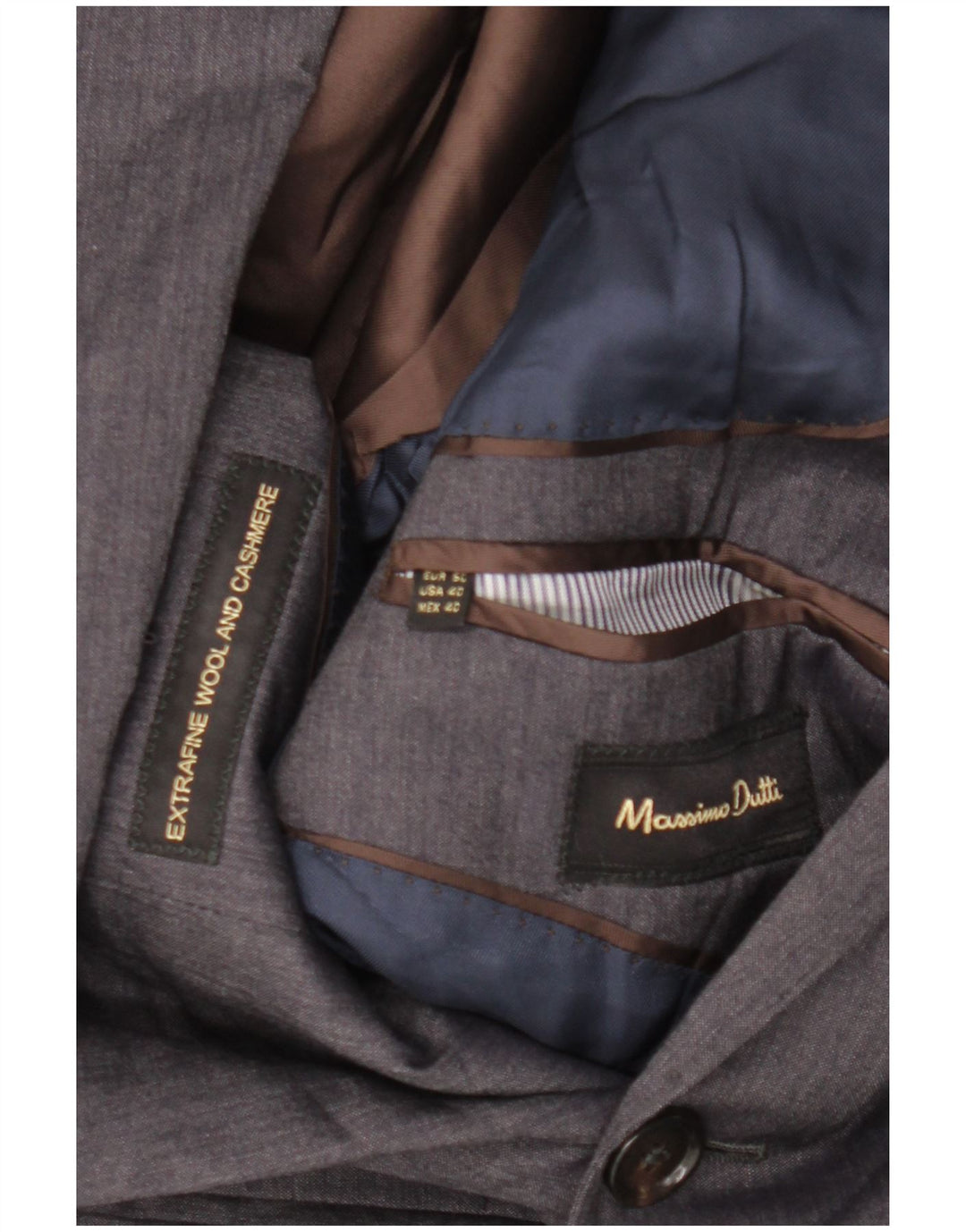 Massimo Dutti Veste Blazer 2 Boutons Homme EU 50 Laine Gris Moyen