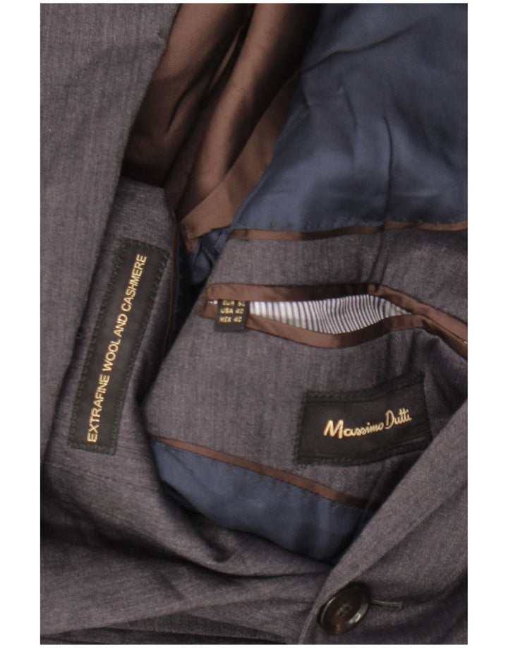 Massimo Dutti Veste Blazer 2 Boutons Homme EU 50 Laine Gris Moyen