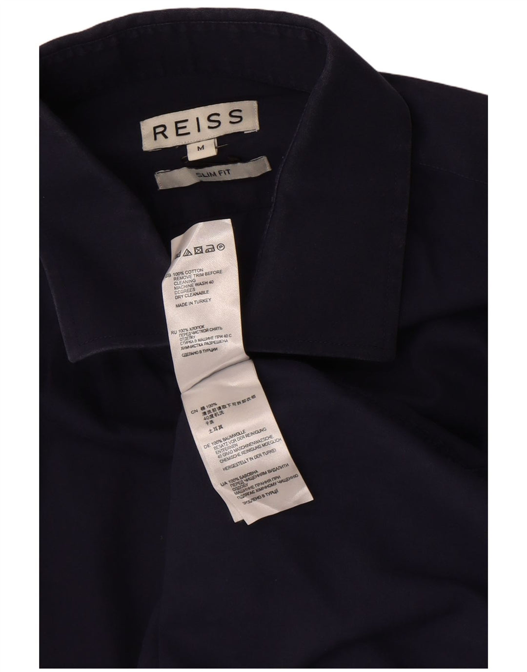 Reiss Chemise Slim Fit Homme Bleu Marine Moyen Coton