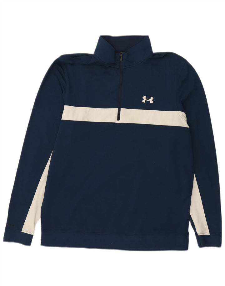 UNDER ARMOUR Sweat-shirt à col zippé pour homme Bleu marine moyen Colourblock