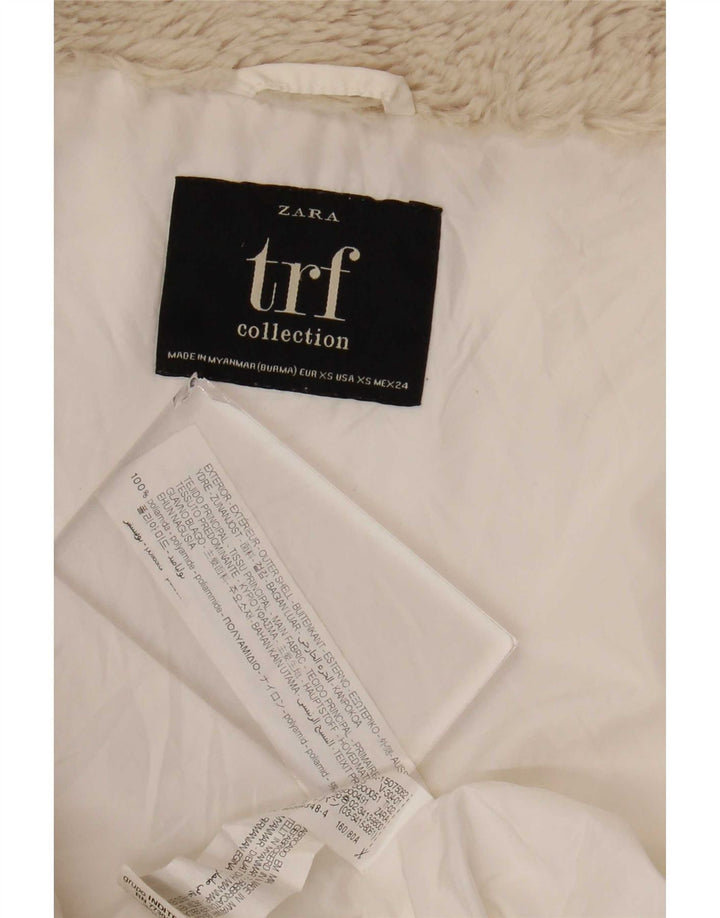 Zara Veste matelassée pour femme UK 6 XS Blanc Polyamide