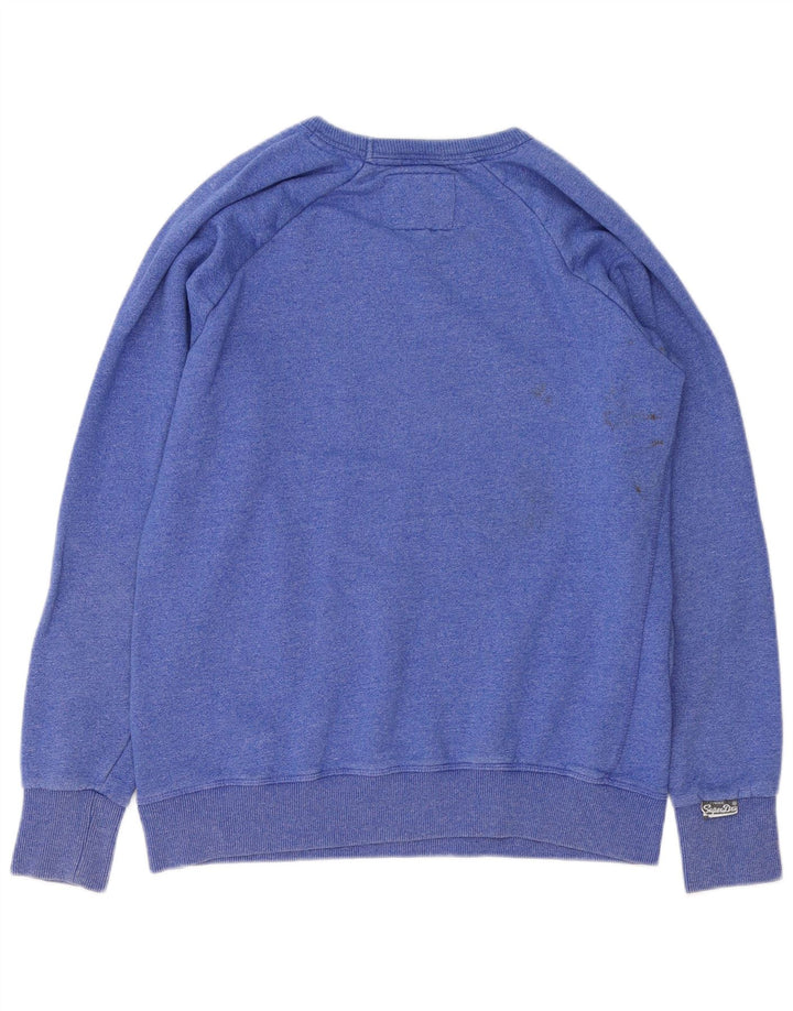 Superdry Homme Graphic Sweatshirt Jumper Grand Bleu Coton