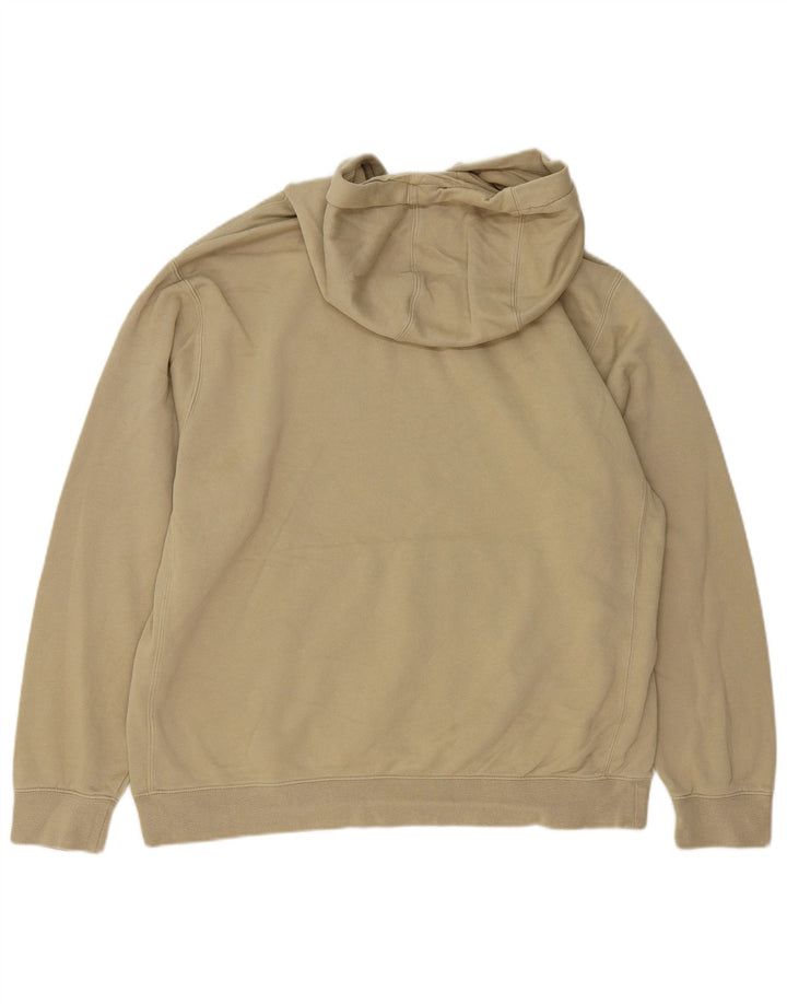 NIKE Mens Hoodie Jumper Large Beige Cotton