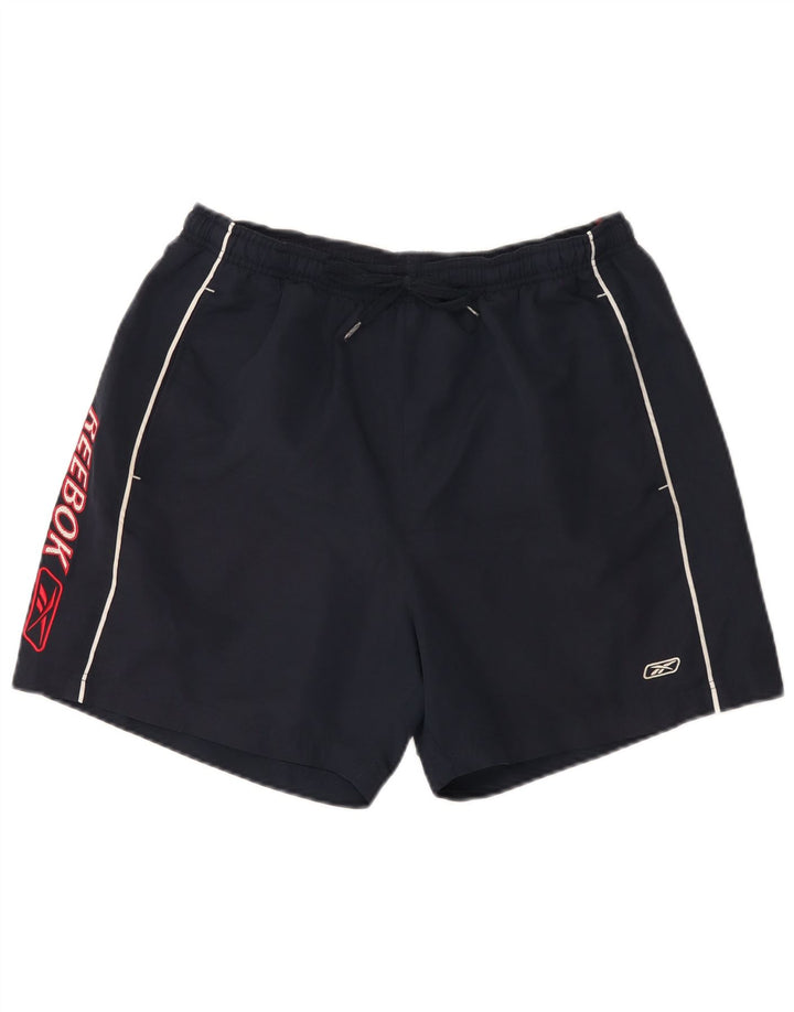 Reebok Short de sport graphique homme grand bleu marine polyester