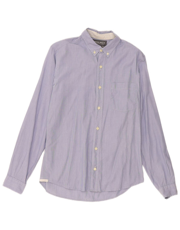 Woolrich Chemise Homme Petite Bleu Rayure Coton