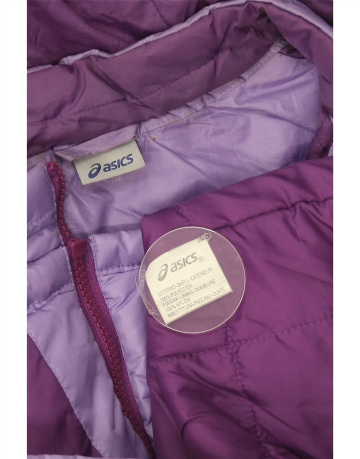 Asics Veste rembourrée à capuche pour femme UK 10 Small Violet Polyester